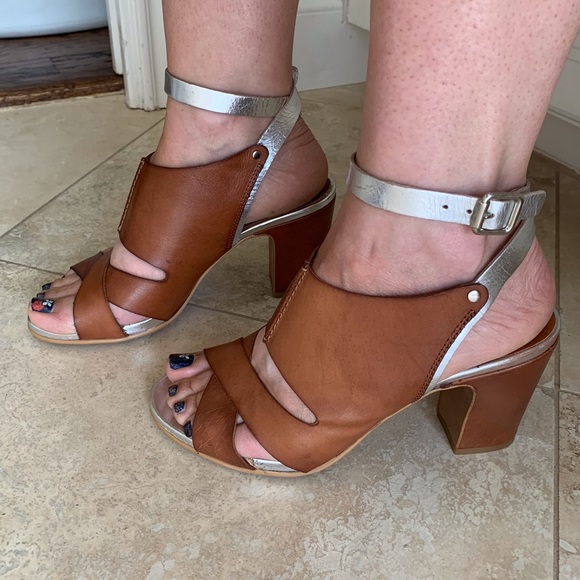 Sixty Seven Heels Leather Silver Strap Size 38 - Picture 9 of 11